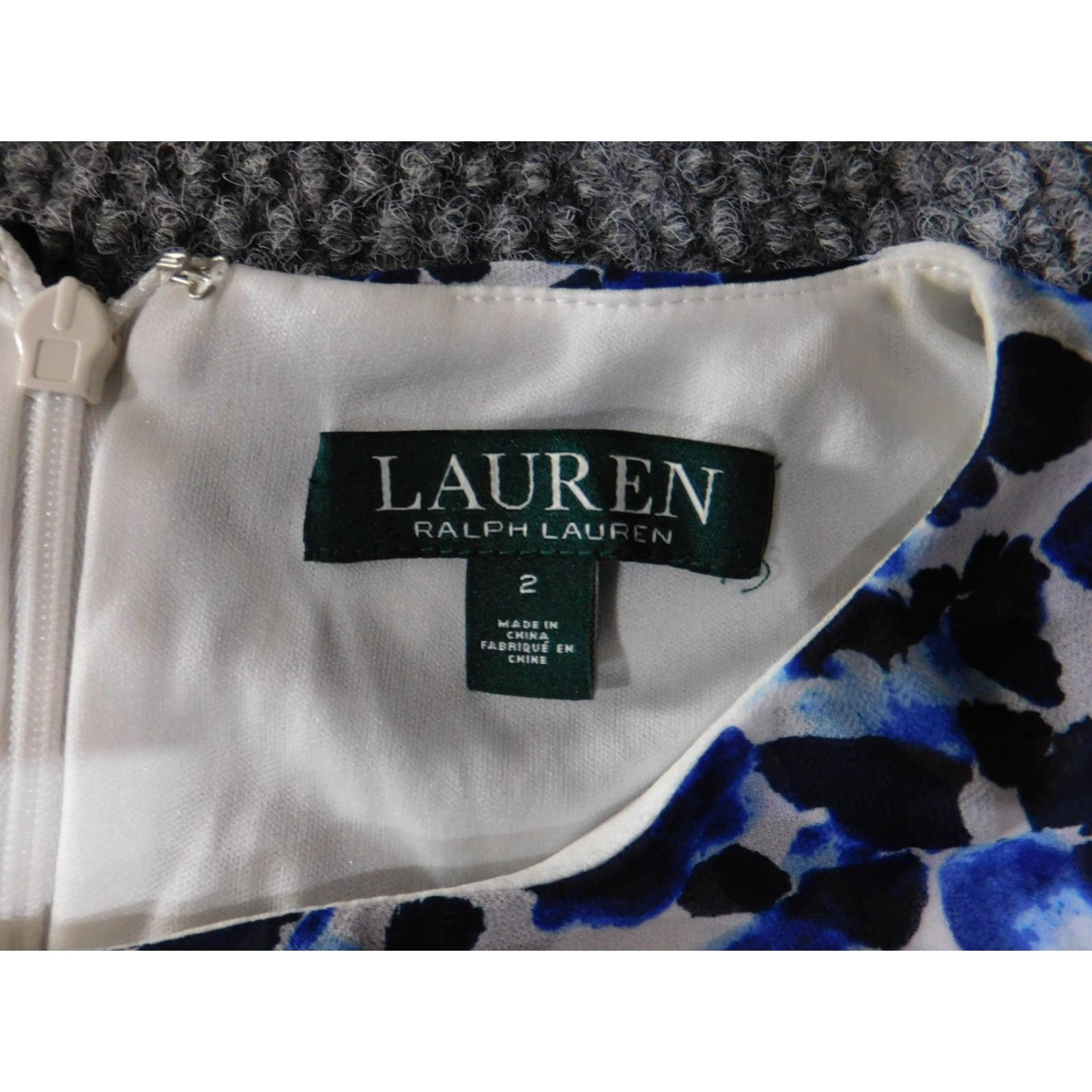 Ralph Lauren Lauren Ralph Lauren Dress Womens 2 Blue Floral Sleeveless A-Line Lined Knee Length Party Cocktail Mini Shift Dress 90s? Size XS / US 0-2 / IT 36-38 - 7 Thumbnail