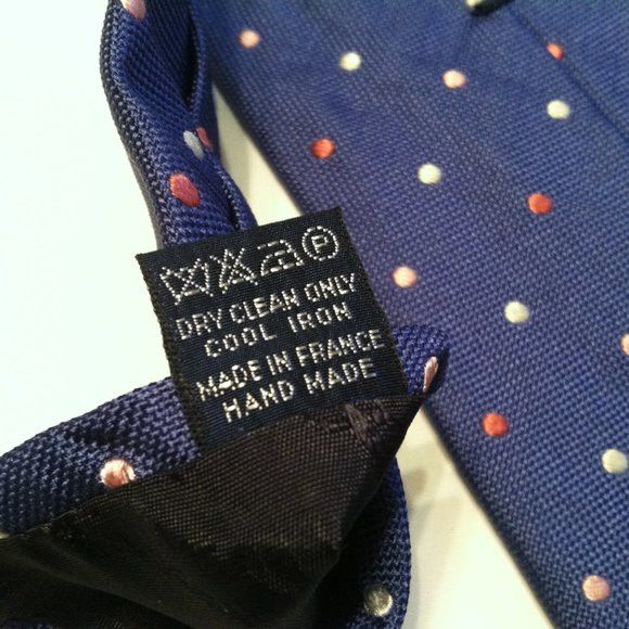 Faconnable FACONNABLE MEN'S NEW BLUE SILK TIE WIDTH: 3 1/2" Size ONE SIZE - 4 Thumbnail