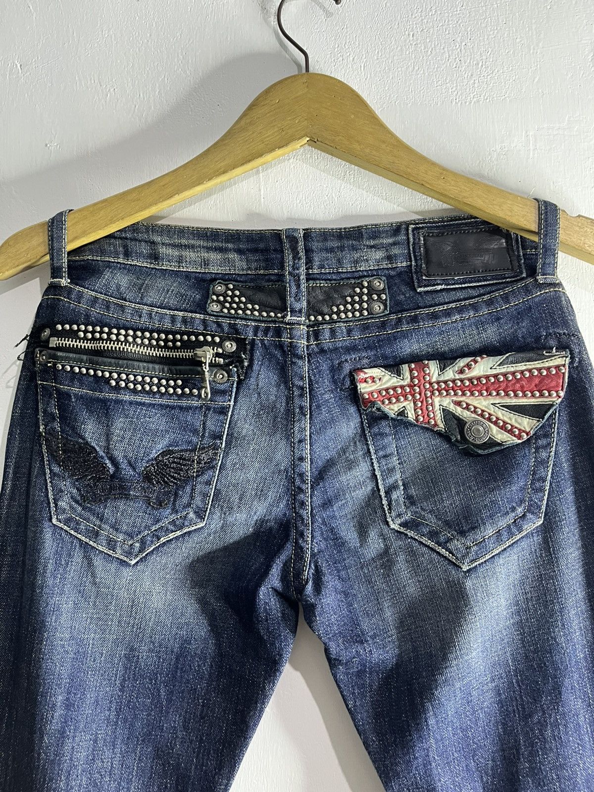 Robins Jeans 2000s robins jean studed leather flag tabacco denim Size US 26 / EU 42 - 3 Thumbnail