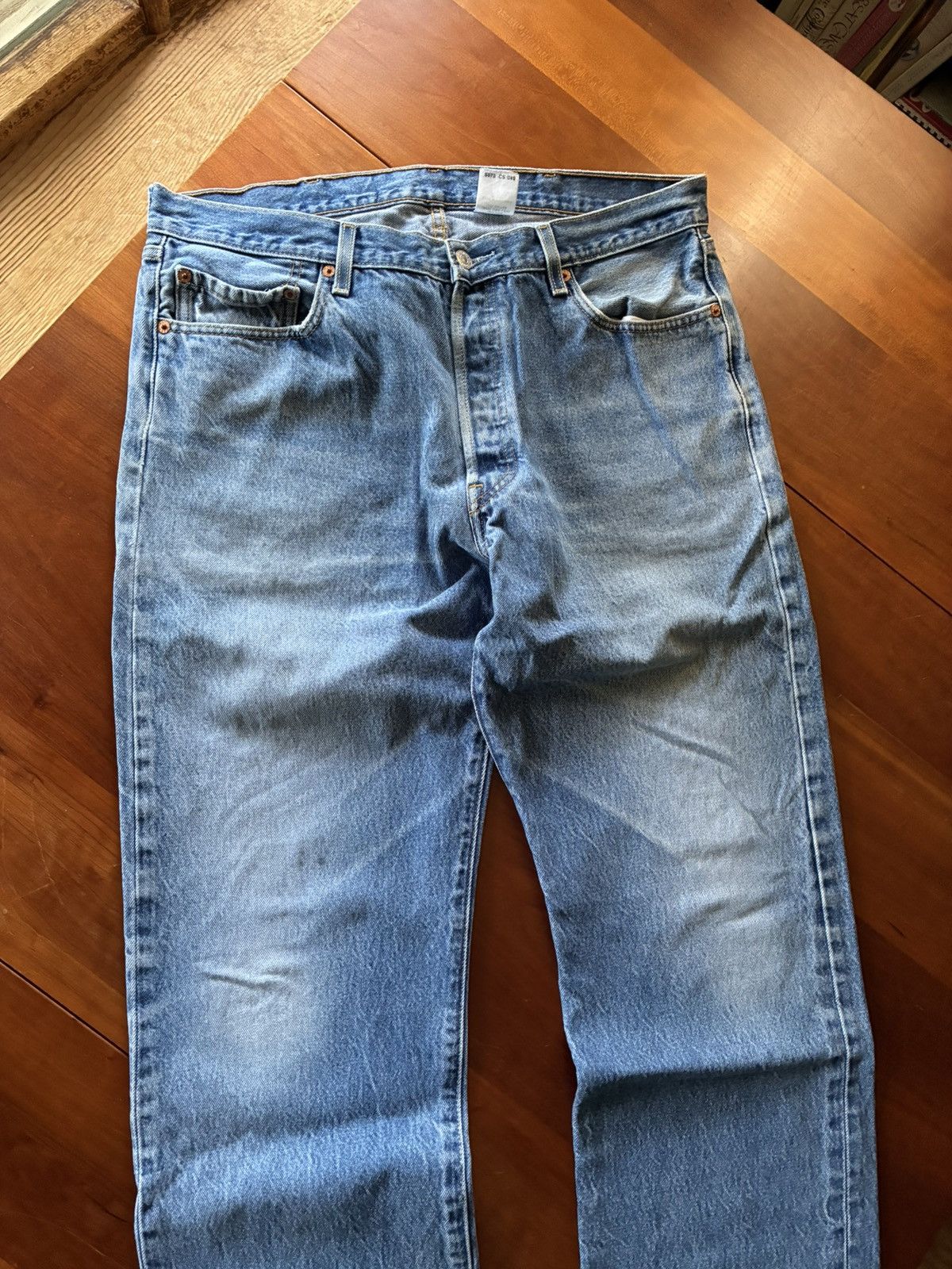 Levi's Vintage faded Levis 501 denim jeans Size US 35 - 2 Thumbnail