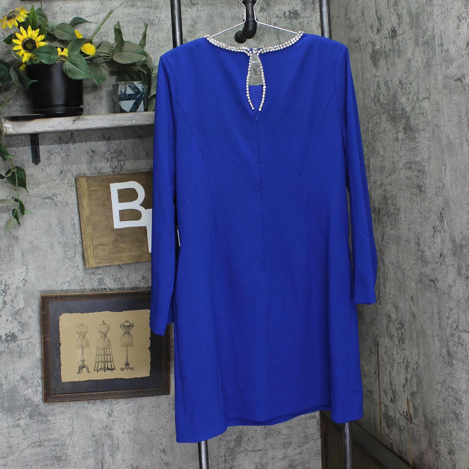 Other Nwt Tahari Asl Trim Shift Dress Dam625-t4 Cobalt Blue 14 Size XL / US 12-14 / IT 48-50 - 2 Thumbnail