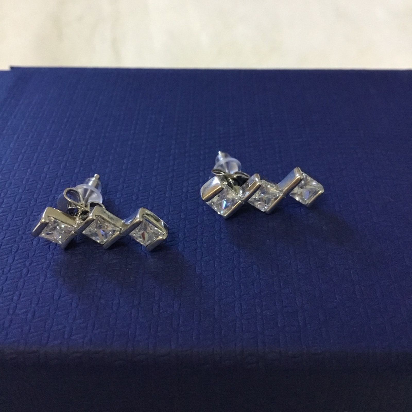 Other Silver Trio Crystal Earrings Size ONE SIZE - 2 Thumbnail