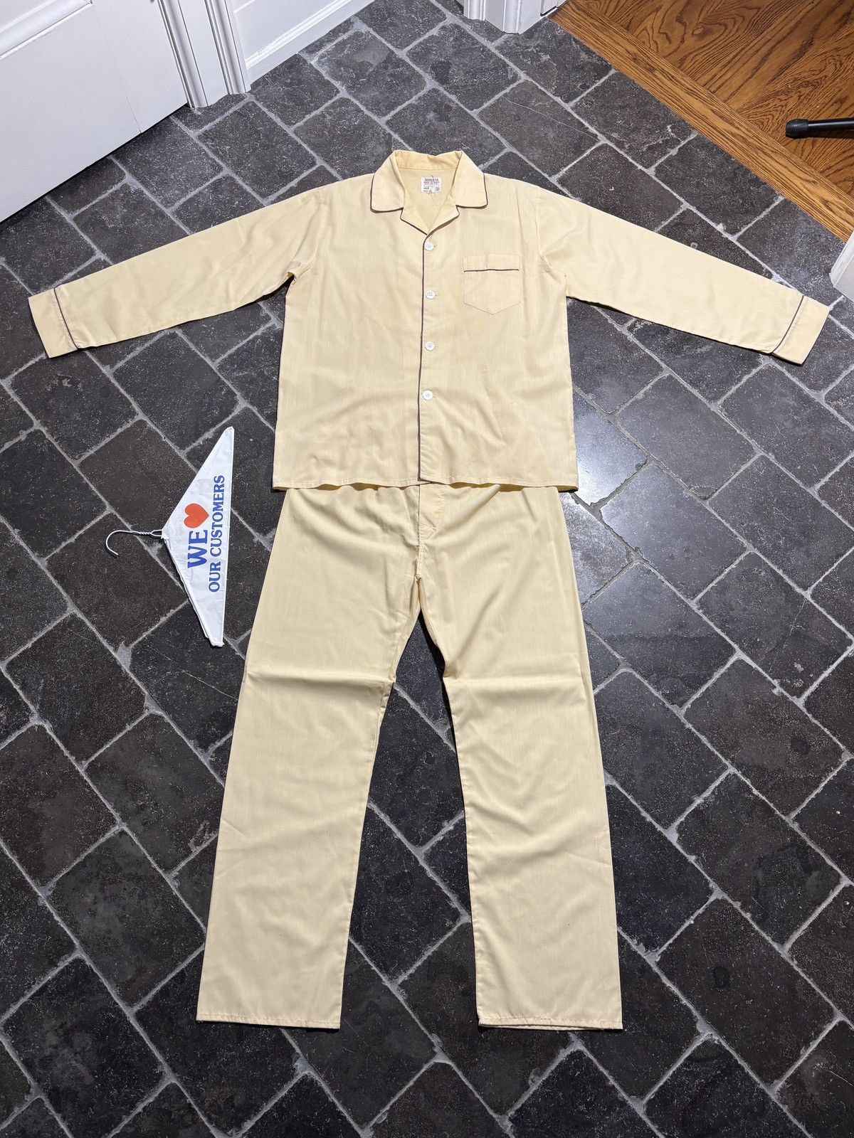 Vintage Vintage Pyjamas Set Matching TwoPiece 1970s PermaPress Sleep Size US 30 / EU 46 - 1 Thumbnail