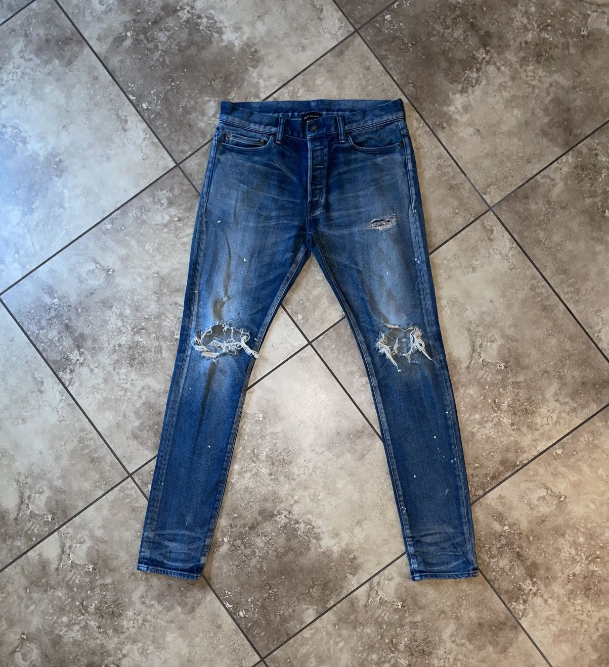 John Elliott John Elliot Thrashed Denim Blue Size 32 Size US 32 / EU 48 - 1 Thumbnail