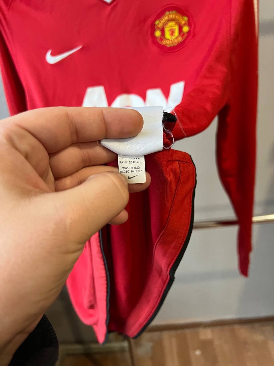 Nike 2010/11 MANCHESTER UNITED #7 HOME SOCCER JERSEY SHIRT NIKE L Size US L / EU 52-54 / 3 - 11 Thumbnail