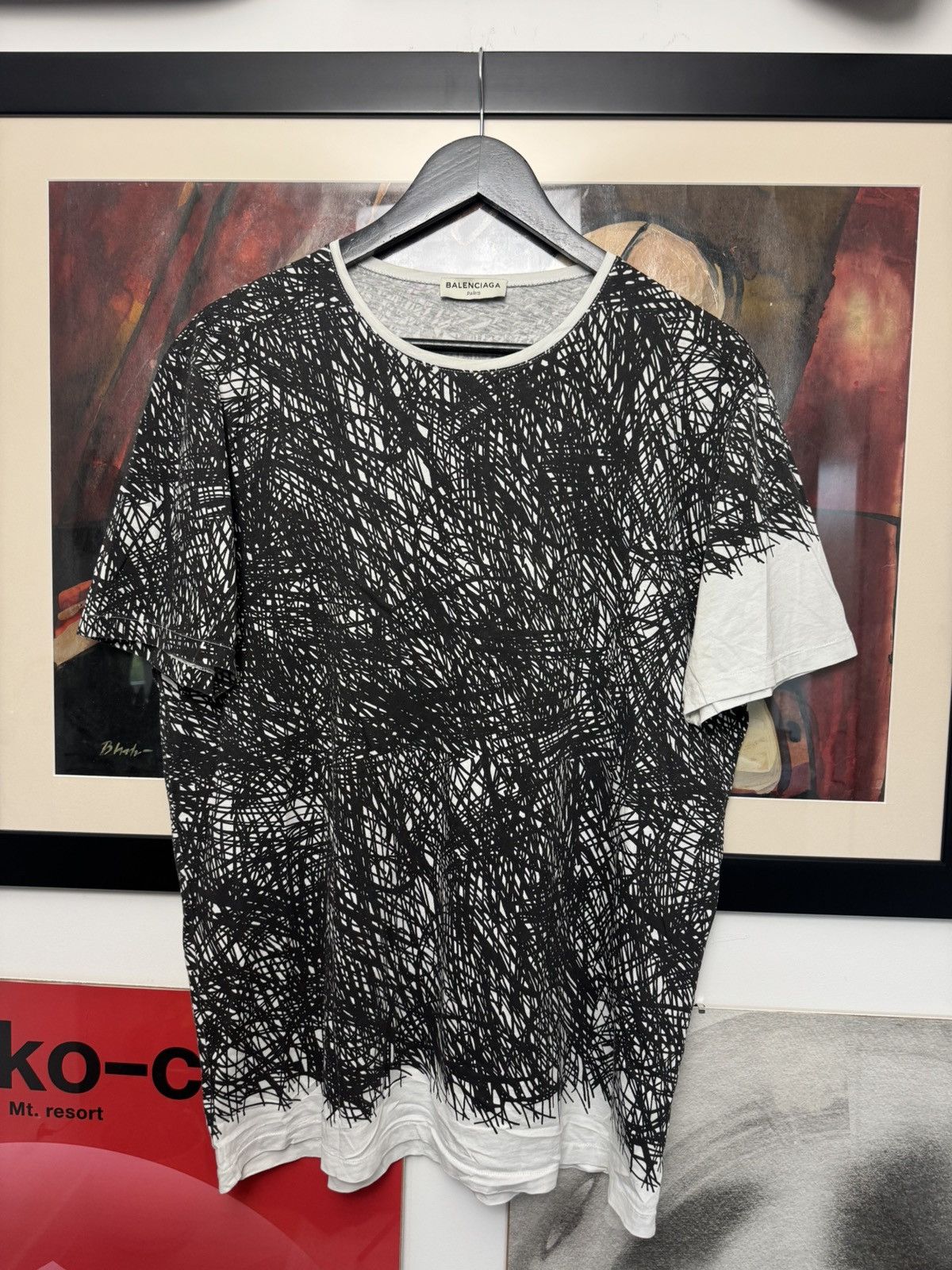 Balenciaga SS14 Archive Balenciaga Graffiti Noise Print Tee Archive Size US XL / EU 56 / 4 - 1 Thumbnail