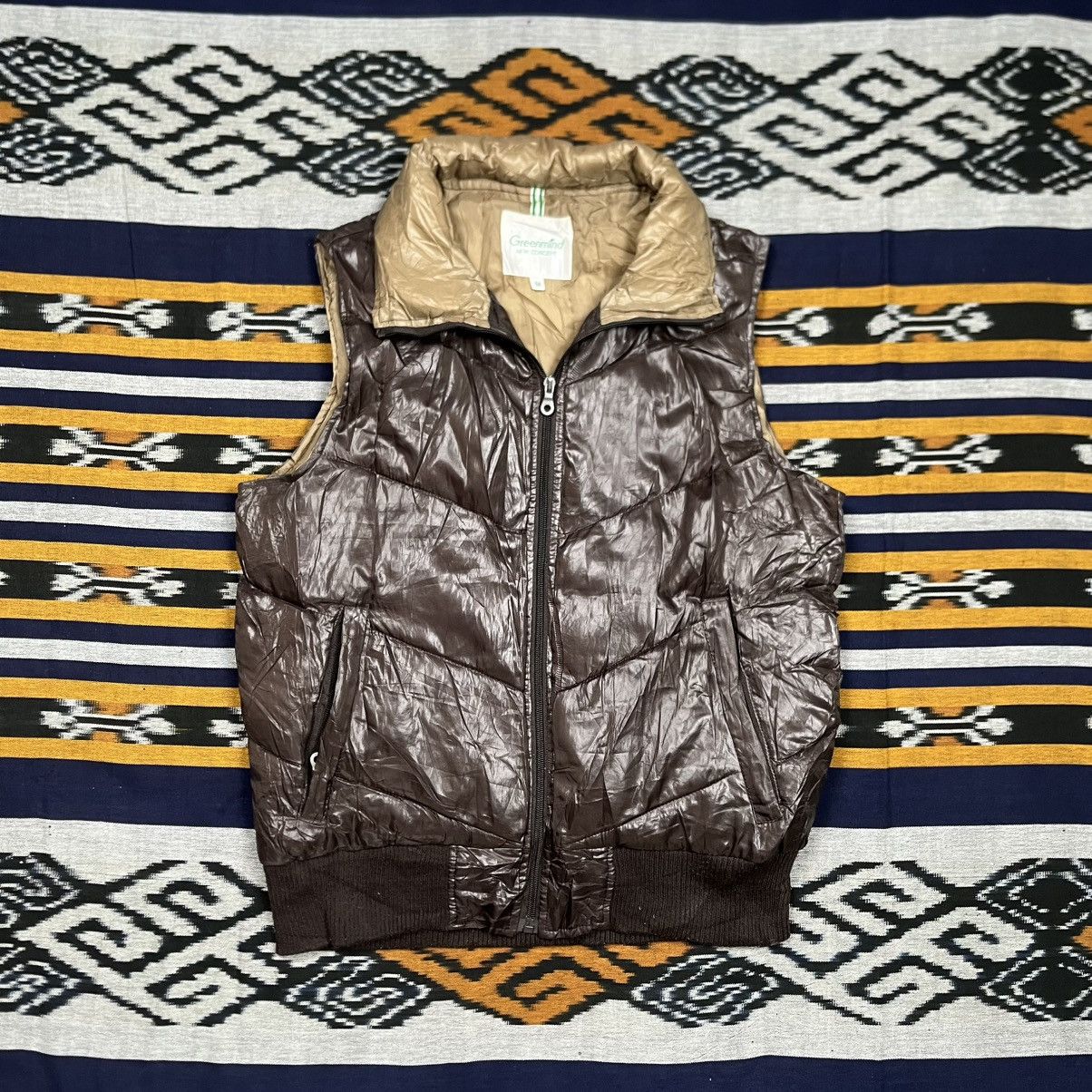 Le Grande Bleu (L.G.B.) Y2K Faux Fur Puffer Vest Greenmint Size US M / EU 48-50 / 2 - 8 Thumbnail