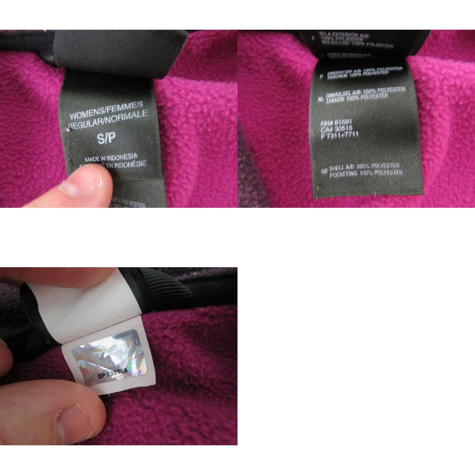 The North Face The North Face Fleece Jacket Womens Small Pink Purple Denali Full Zip Coat Size S / US 4 / IT 40 - 8 Thumbnail