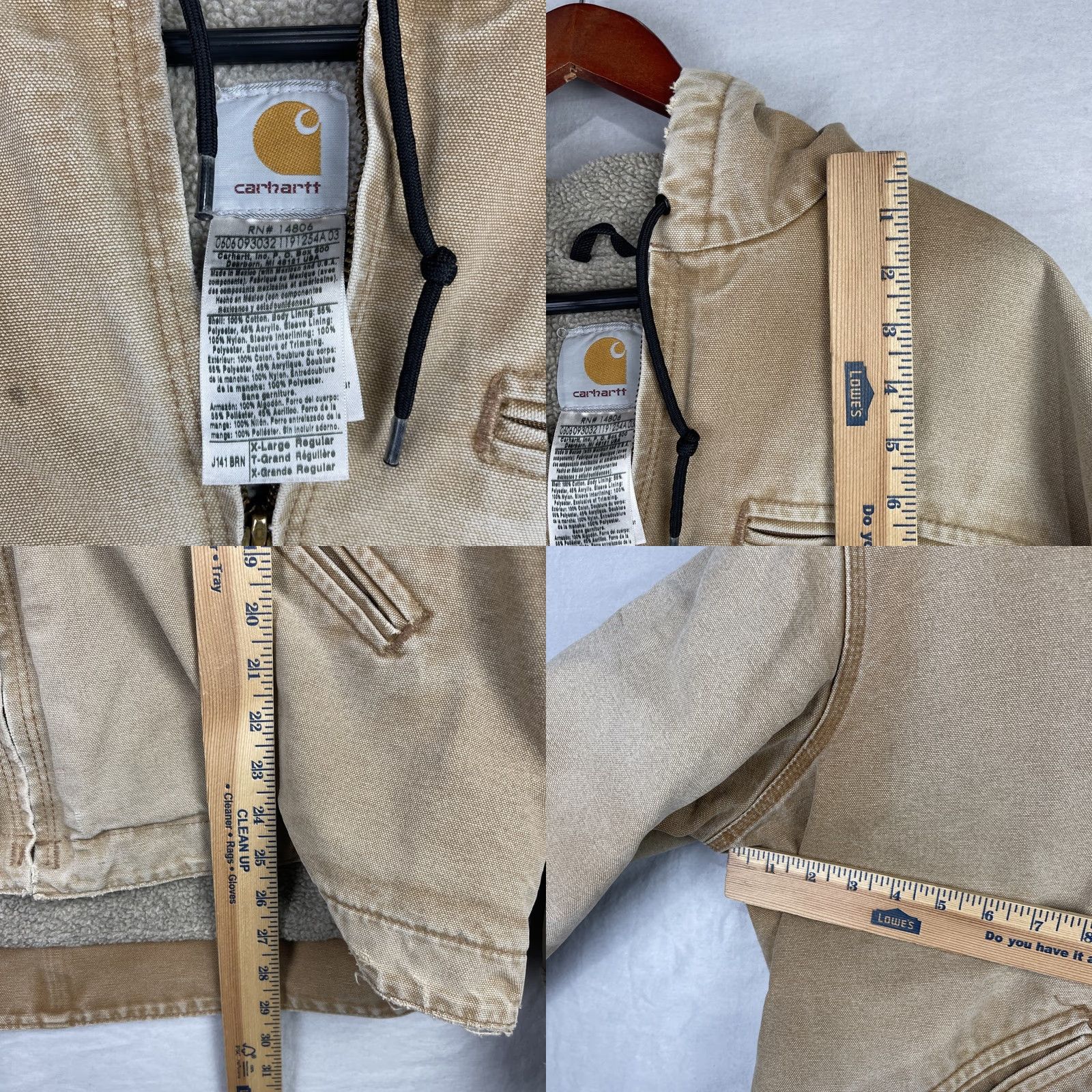 Carhartt VINTAGE Carhartt Jacket Mens XL Brown Sherpa Lined Hooded Coat Workwear Zip Up J141 BRN Size US XL / EU 56 / 4 - 8 Thumbnail