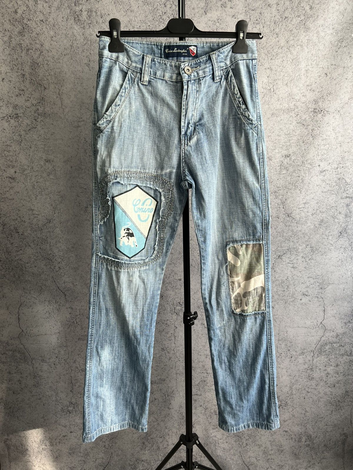Tonino Lamborghini Jeans Y2K Embroidered Denim Pants Vintage