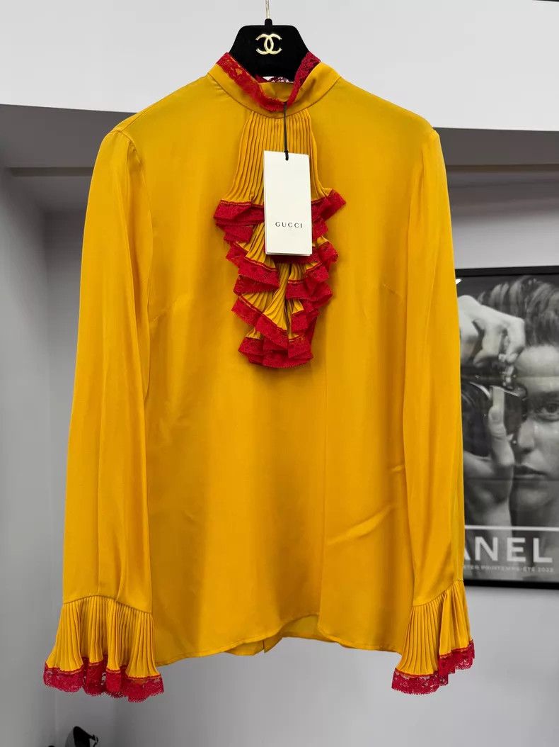 Gucci Gucci Yellow and red silk shirt Size XS / US 0-2 / IT 36-38 - 1 Thumbnail
