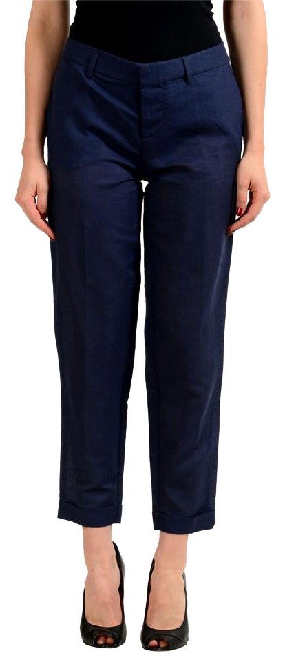 Dsquared2 Dsquared2 SS Navy Linen Pants Size 25" / US 0 / IT 36 - 8 Thumbnail