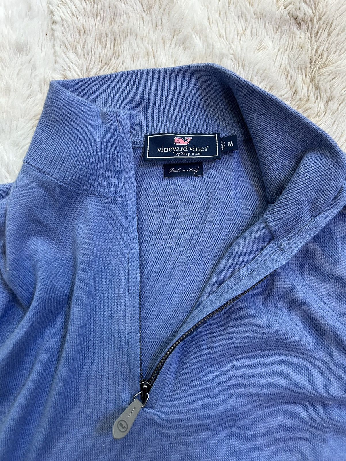 Vineyard Vines Cashmere Quarter Zip Sweater In Light Blue Size US M / EU 48-50 / 2 - 1 Thumbnail