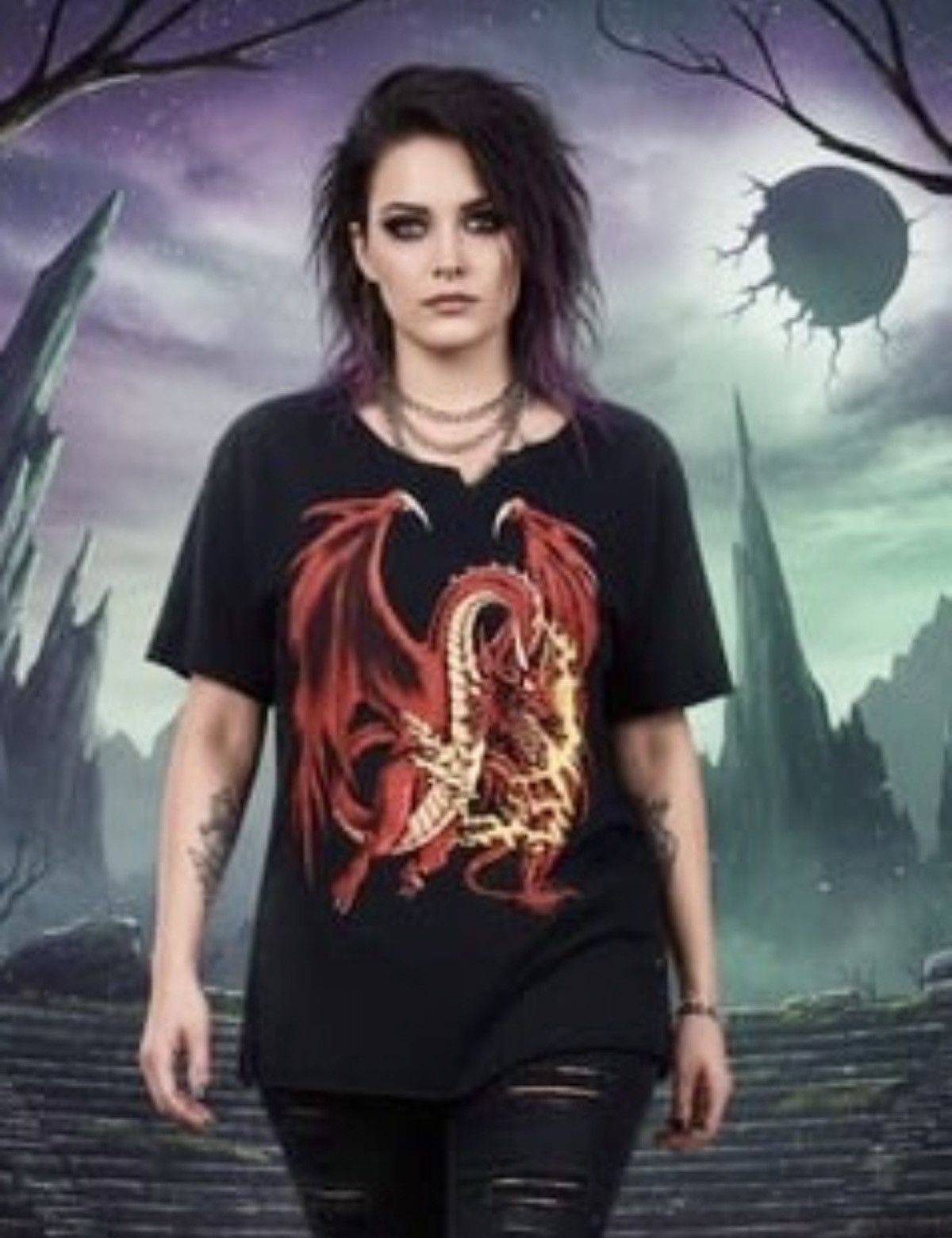 Delta Vintage Delta Pro Weight Dragon Graphic Tee - DIY Distressed Size US XL / EU 56 / 4 - 1 Thumbnail