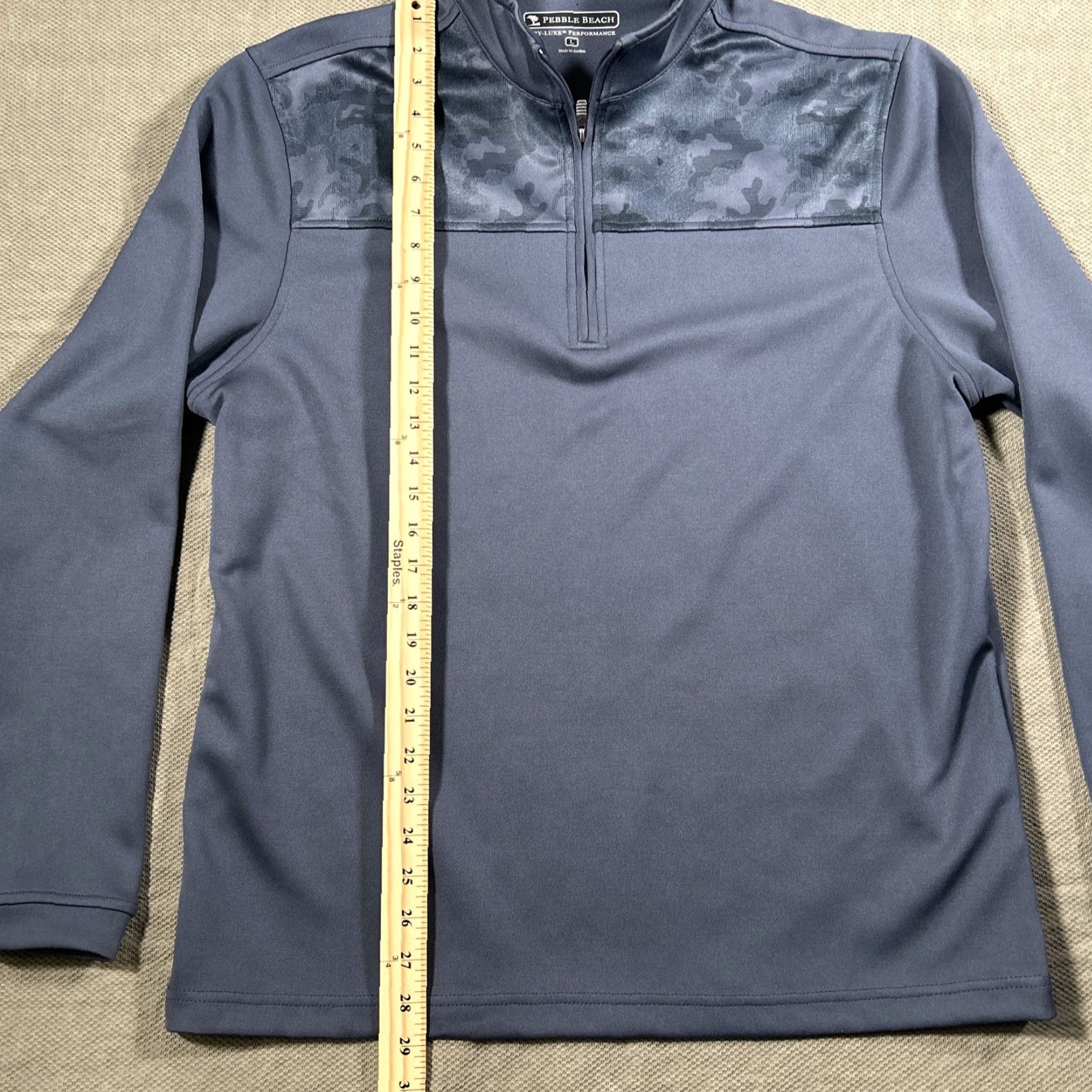 Vintage Pebble Beach Dry Luxe Performance Sweatshirt Mens L Blue Camo 1/4 Zip Pullover Size US L / EU 52-54 / 3 - 7 Thumbnail