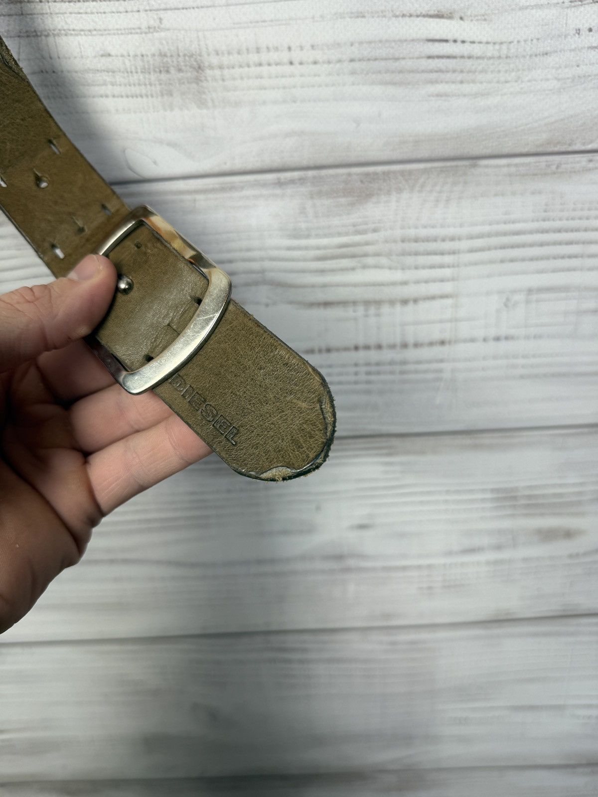 Diesel Y2K Diesel Belt Leather Metal Logo Japanese Size ONE SIZE - 7 Thumbnail