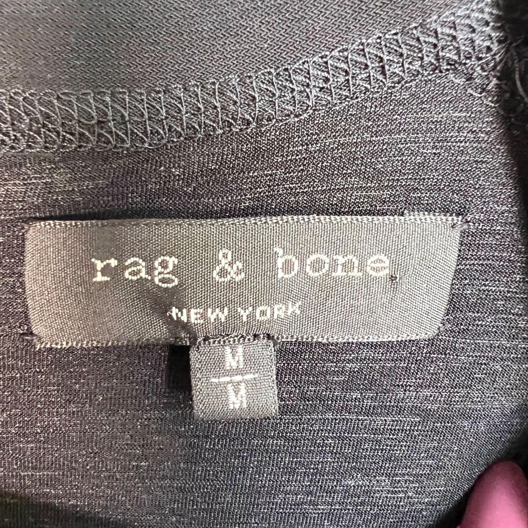 Rag & Bone VINTAGE Rag & Bone Womens Size Medium Black Textured Long Sleeve Midi Dress Size M / US 6-8 / IT 42-44 - 3 Thumbnail