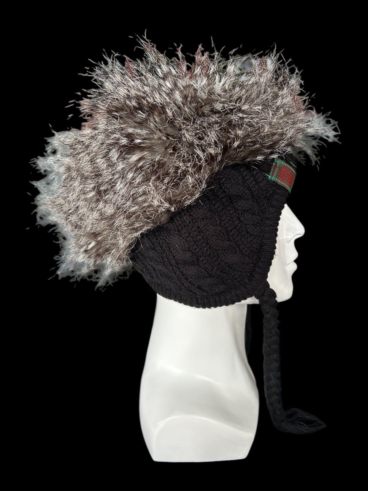 Kapital Mohawk Japanese Punk Bondage Style Knitt Fur Beanie Hats☠️☠️ Size ONE SIZE - 1 Thumbnail