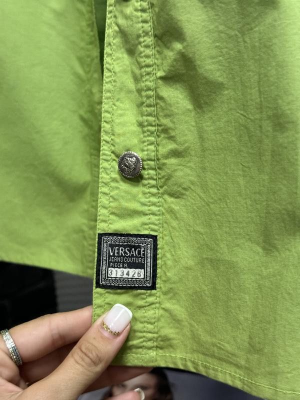 Versace VERSACE Rare Women Vintage 90s Lime Green Shirt Blouse Y2K Size L / US 10 / IT 46 - 4 Thumbnail