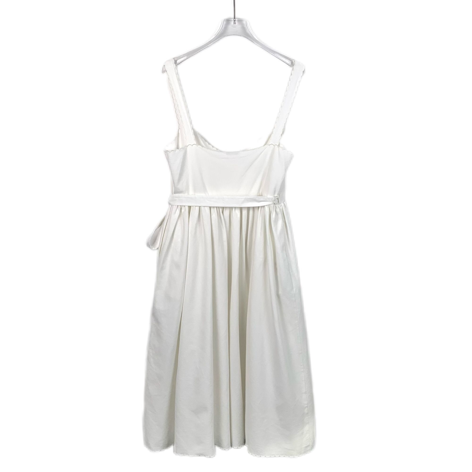 Miu Miu H11416 Miu Miu White Sleeveless Midi Wrap Dress Size M / US 6-8 / IT 42-44 - 2 Thumbnail