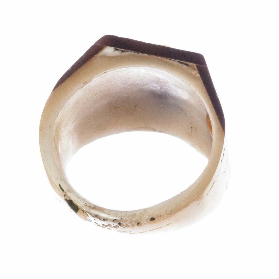Designer Victorian Mother of Pearl Shell Button Ring Size ONE SIZE - 2 Thumbnail