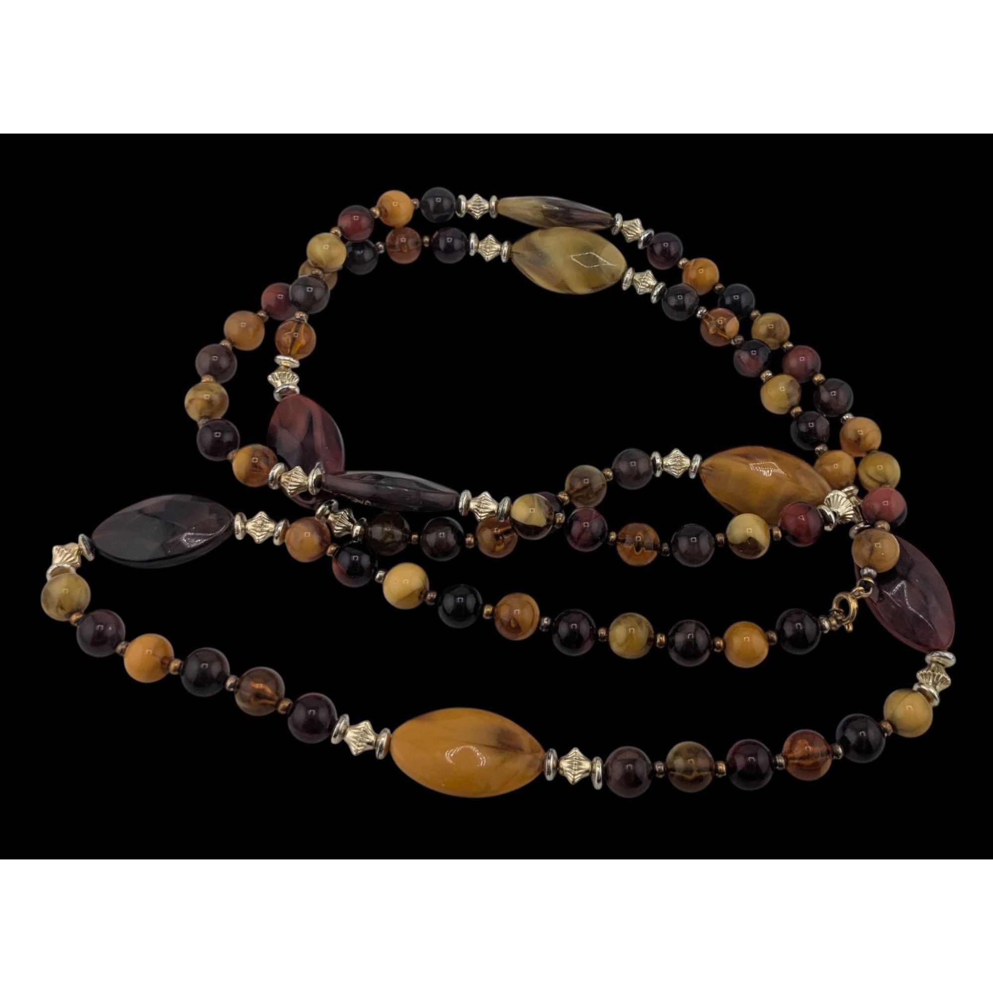 Other Vintage Bohemian Hippie Earth Tone Beaded Necklace Size ONE SIZE - 1 Thumbnail
