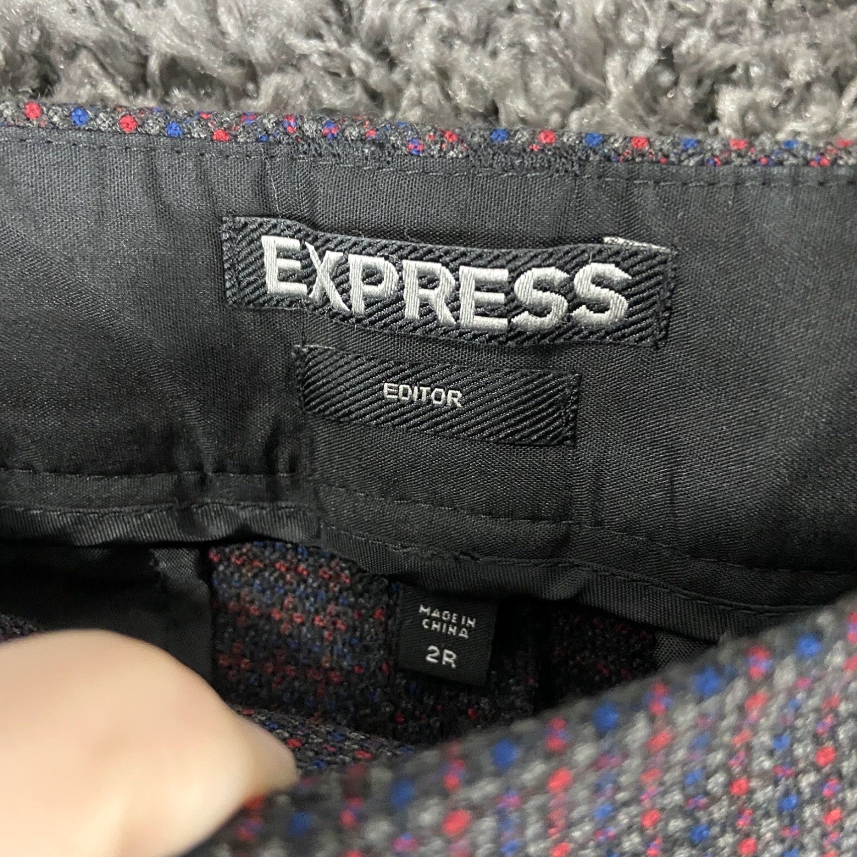 Express EXPRESS Editor Blue Red Tweed Dress Pants Ankle Women’s 2 R Size 26" / US 2 / IT 38 - 5 Thumbnail