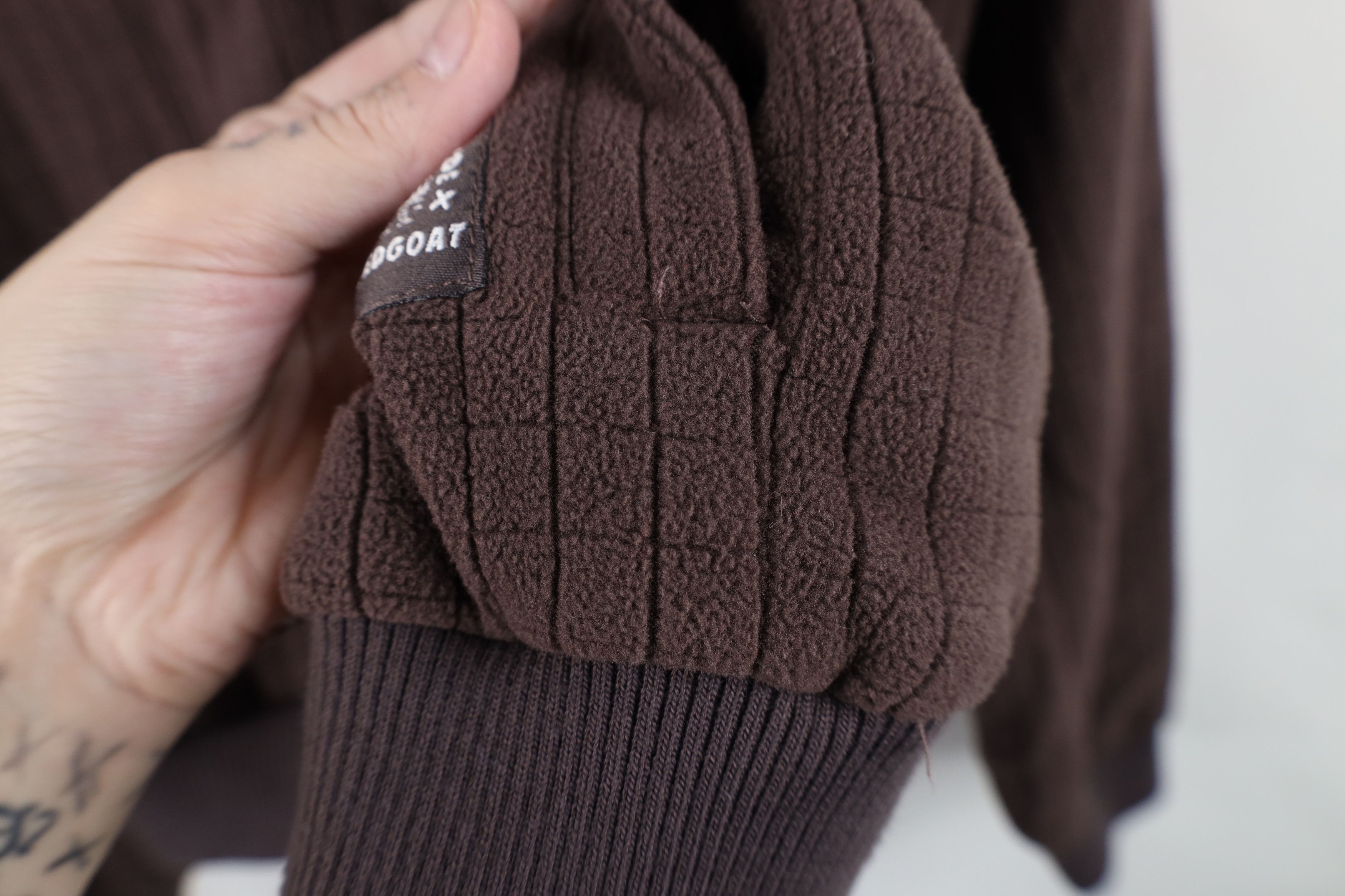 Vintage Beardedgoat Spell Out Sierra Fleece Hoodie Sweatshirt Brown Size M / US 6-8 / IT 42-44 - 5 Thumbnail