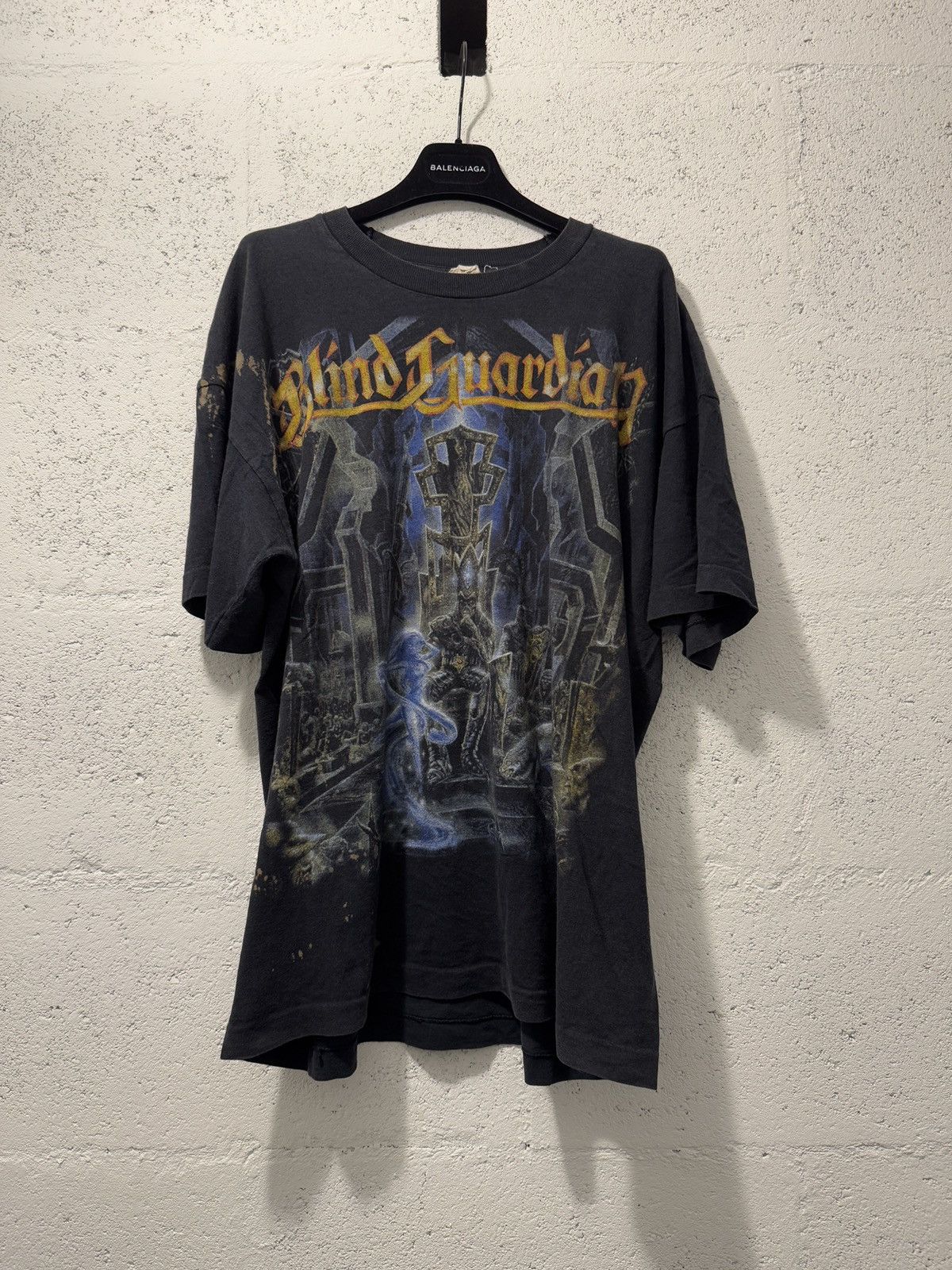 Band Tees × Vintage *RARE* 1998 BLIND GUARDIAN MIRROR BAND TEE METAL FADED 90S Size US XL / EU 56 / 4 - 1 Thumbnail