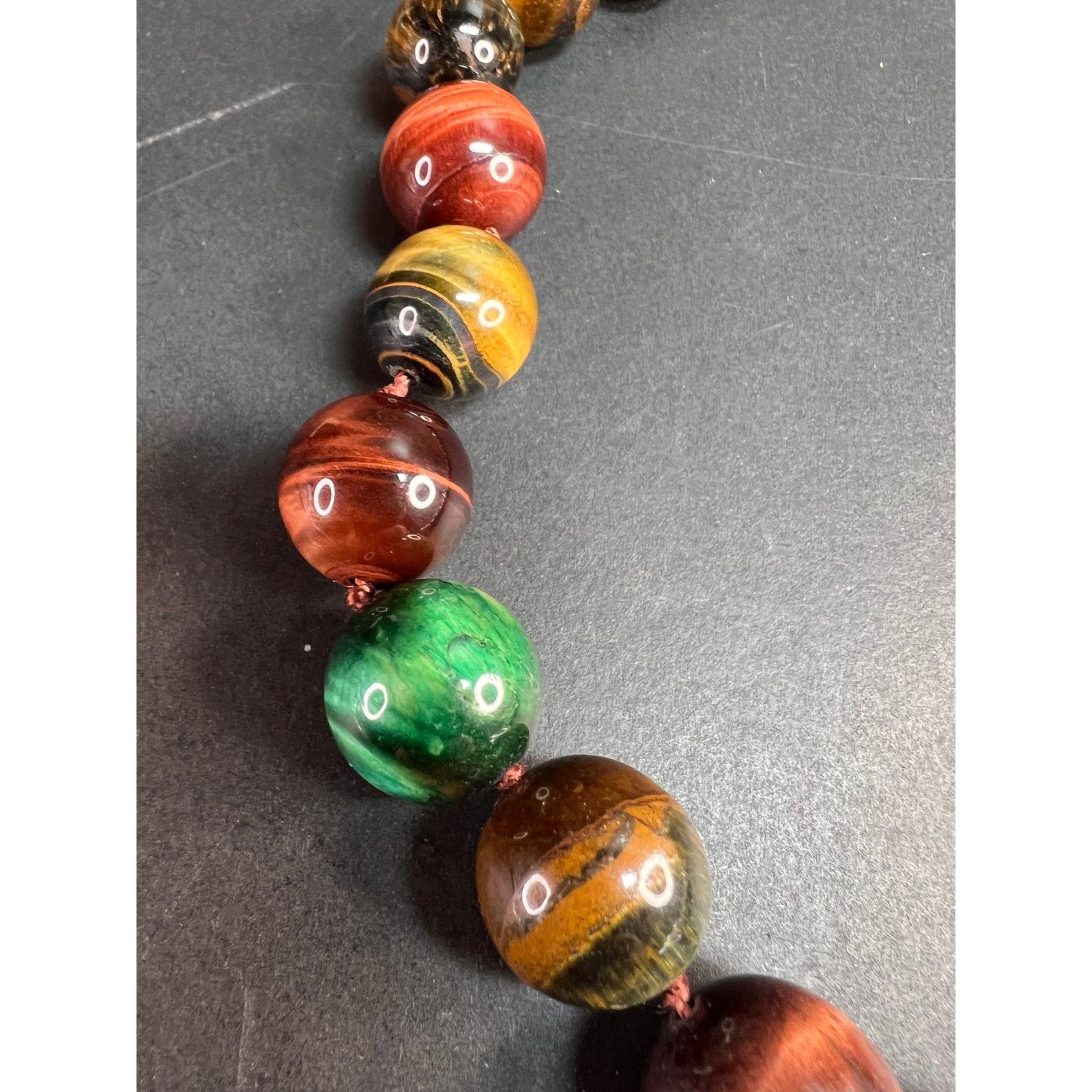 Other Multi color tiger eye graduated necklace with 925 clasp Size ONE SIZE - 14 Thumbnail