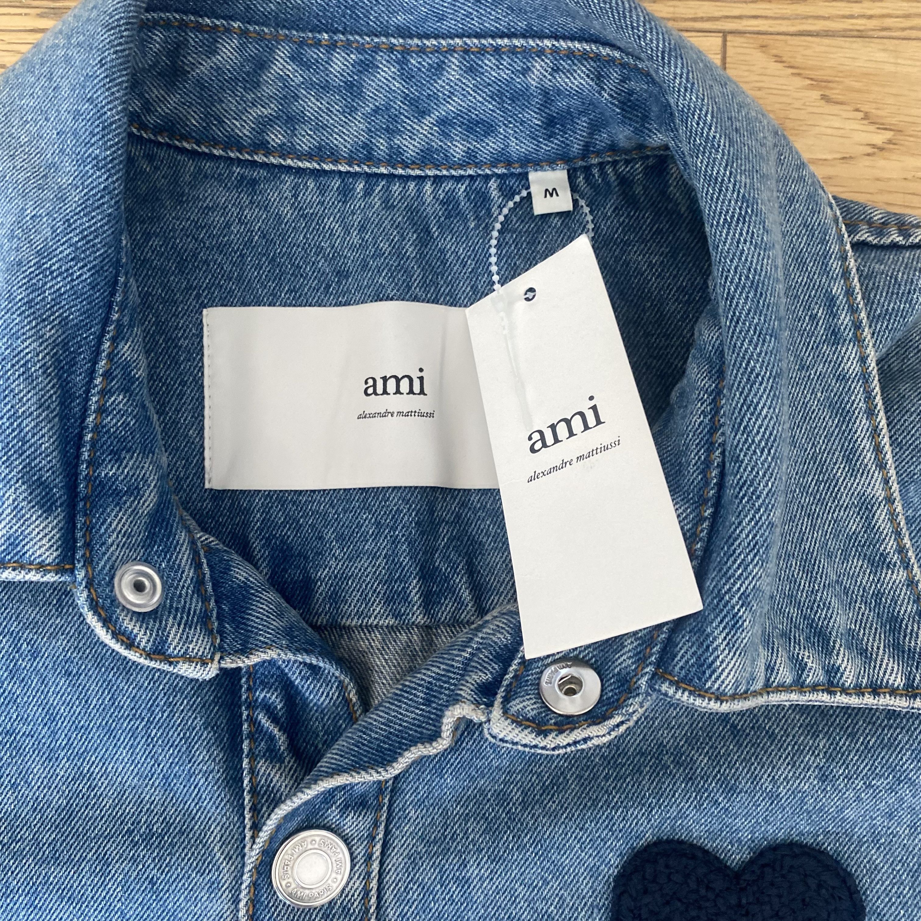 AMI Ami Paris Coeur Denim Overshirt Button Down Shirt Oversized Size US M / EU 48-50 / 2 - 7 Thumbnail