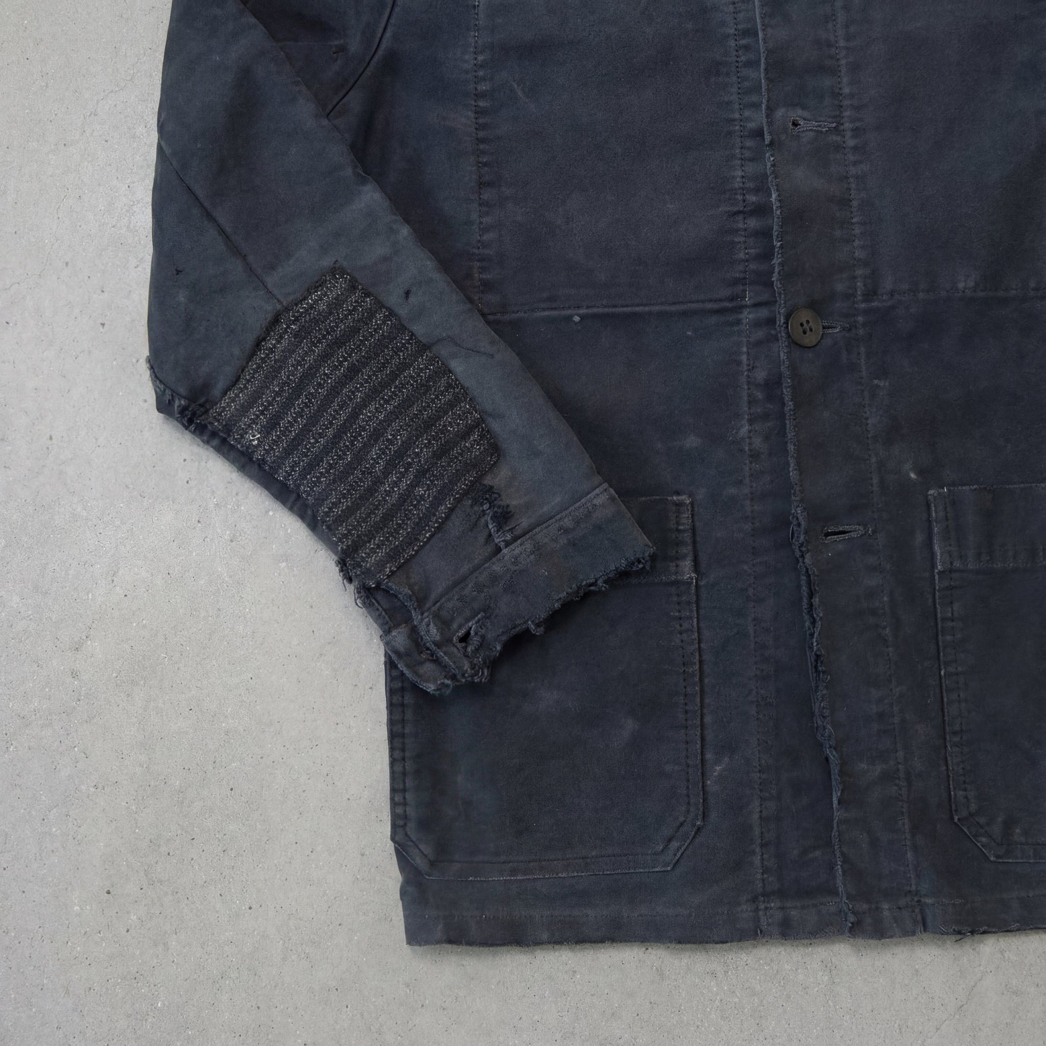 Vintage Vintage 50s Black Moleskine French Chore Jacket Size US L / EU 52-54 / 3 - 2 Thumbnail