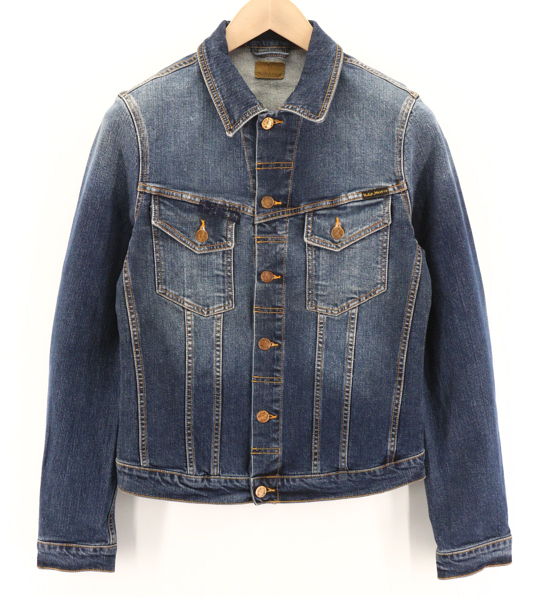 Nudie Jeans PERRY EXCELLENT BLUE S Denim Stretch Blue Jacket 80806 Size US S / EU 44-46 / 1 - 1 Thumbnail