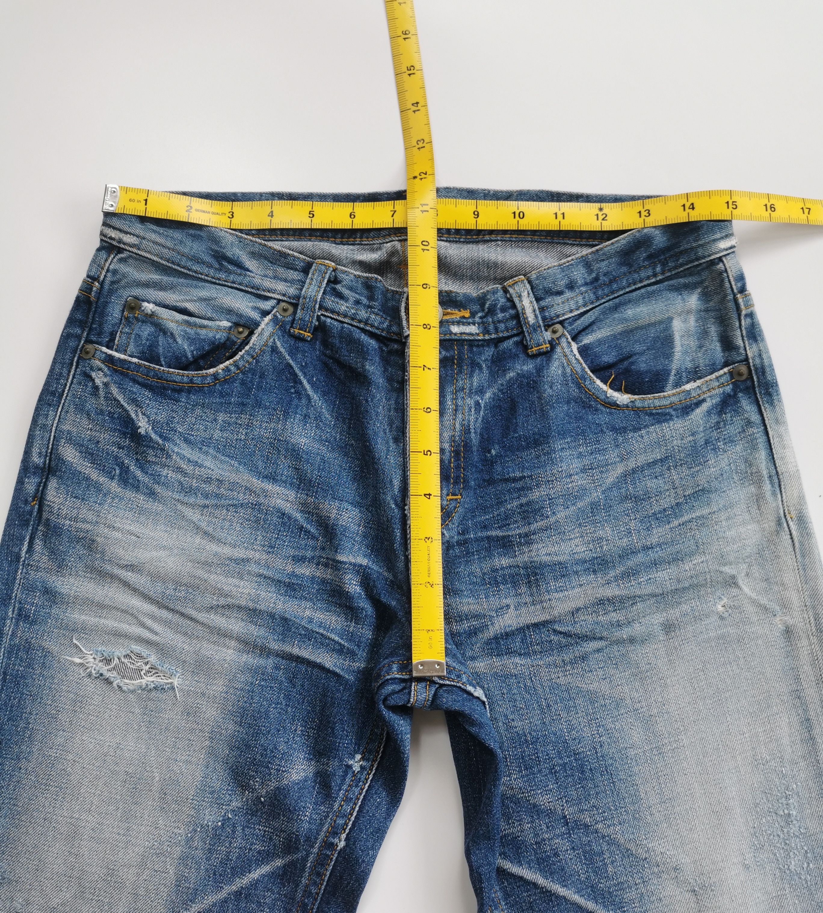 Full Count & Co. Flare Dresslave Distressed Faded Denim Jeans Like Fullcount Size US 30 / EU 46 - 6 Thumbnail