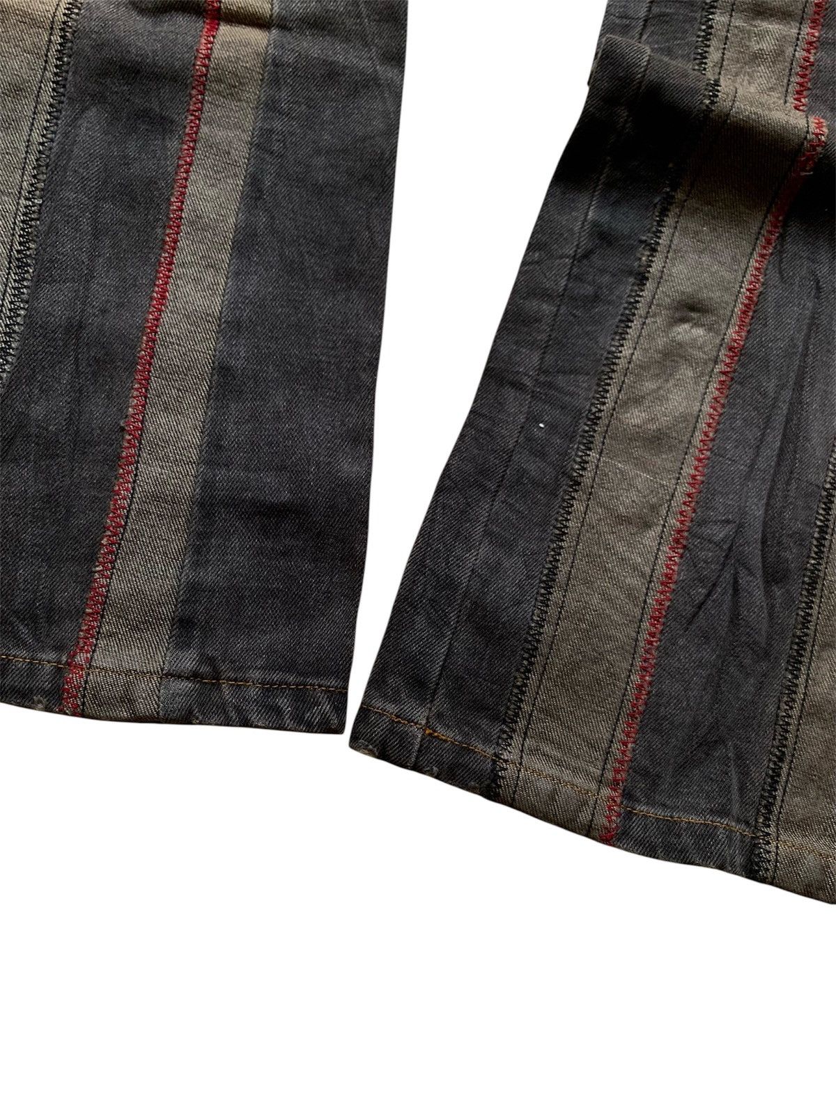 If Six Was Nine Vintage morgan de toi homme stripe stitched flare denim pant Size US 30 / EU 46 - 7 Thumbnail