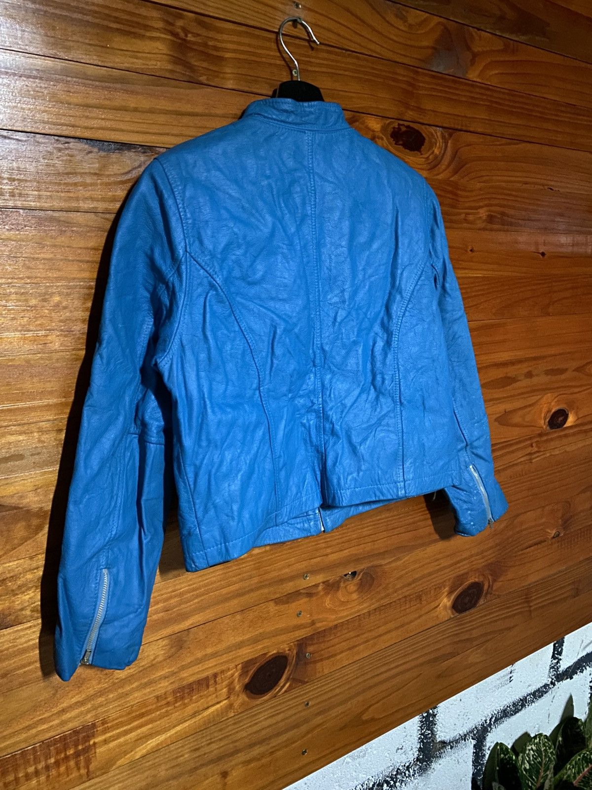 Genuine Leather Vintage Melody Square Blue Cropped Jacket Quilted Lining Size M / US 6-8 / IT 42-44 - 11 Thumbnail