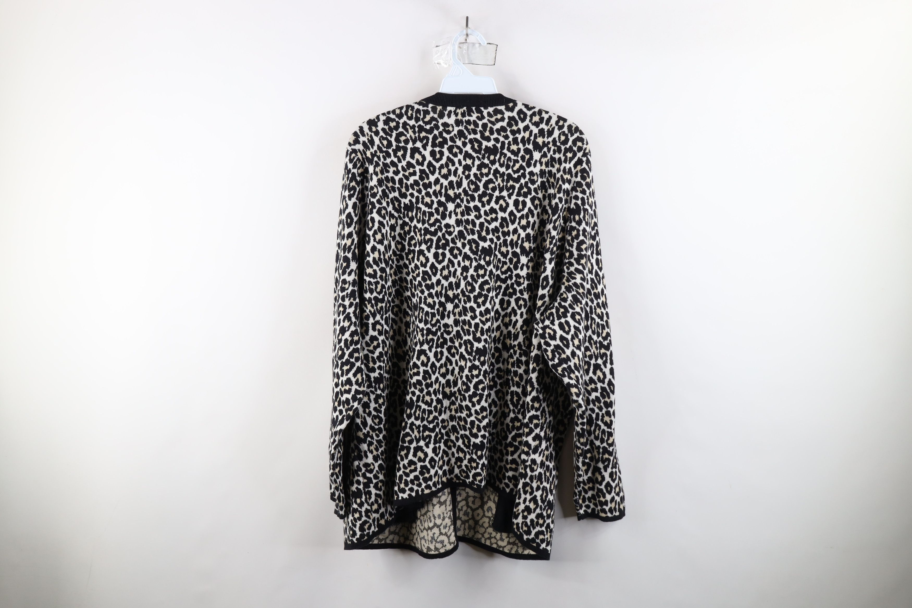 Lands' End × Vintage Vintage Lands End Leopard Cheetah Knit Cardigan Sweater Size 3XL / US 20-22 - 9 Thumbnail