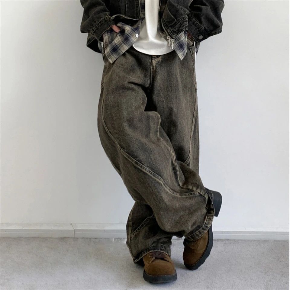 Japanese Brand × Jean Streetwear Baggy Gray Loose Jeans Size US 29 - 2 Thumbnail