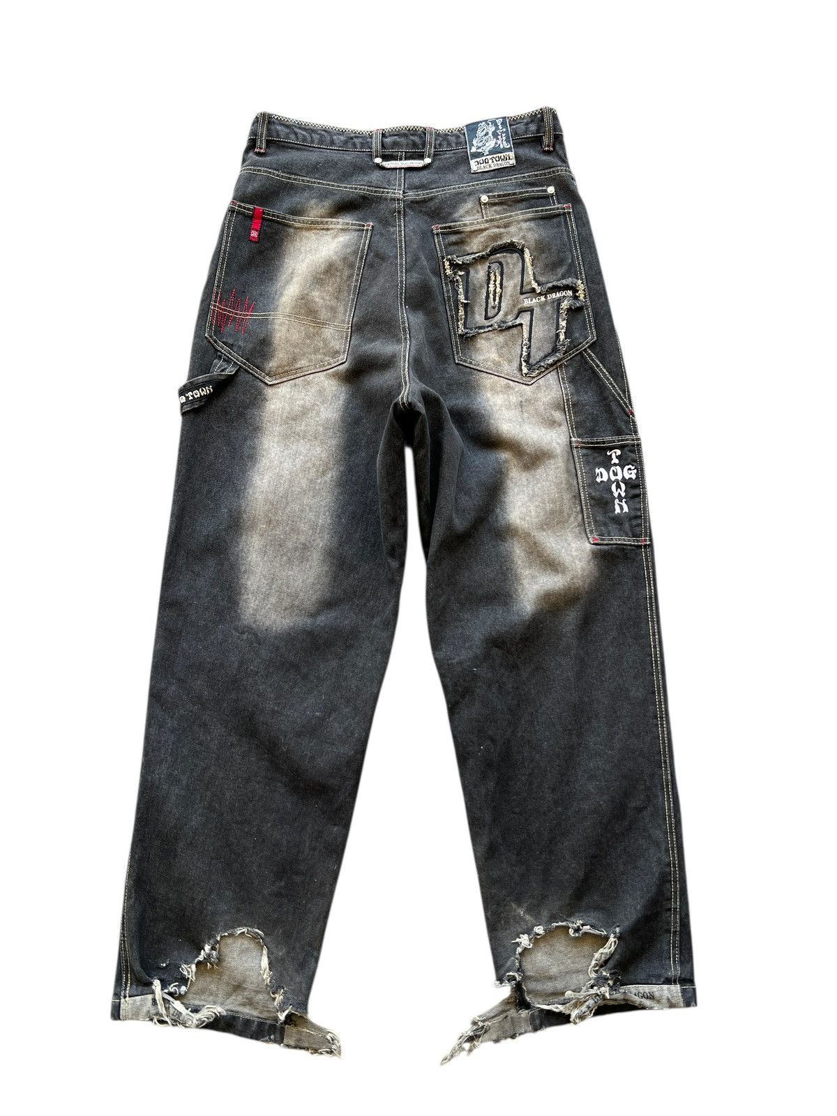 Dogtown 🔥 Vintage Dogtown Black Dragon Skateboards Denim Jeans Size US 32 / EU 48 - 2 Thumbnail