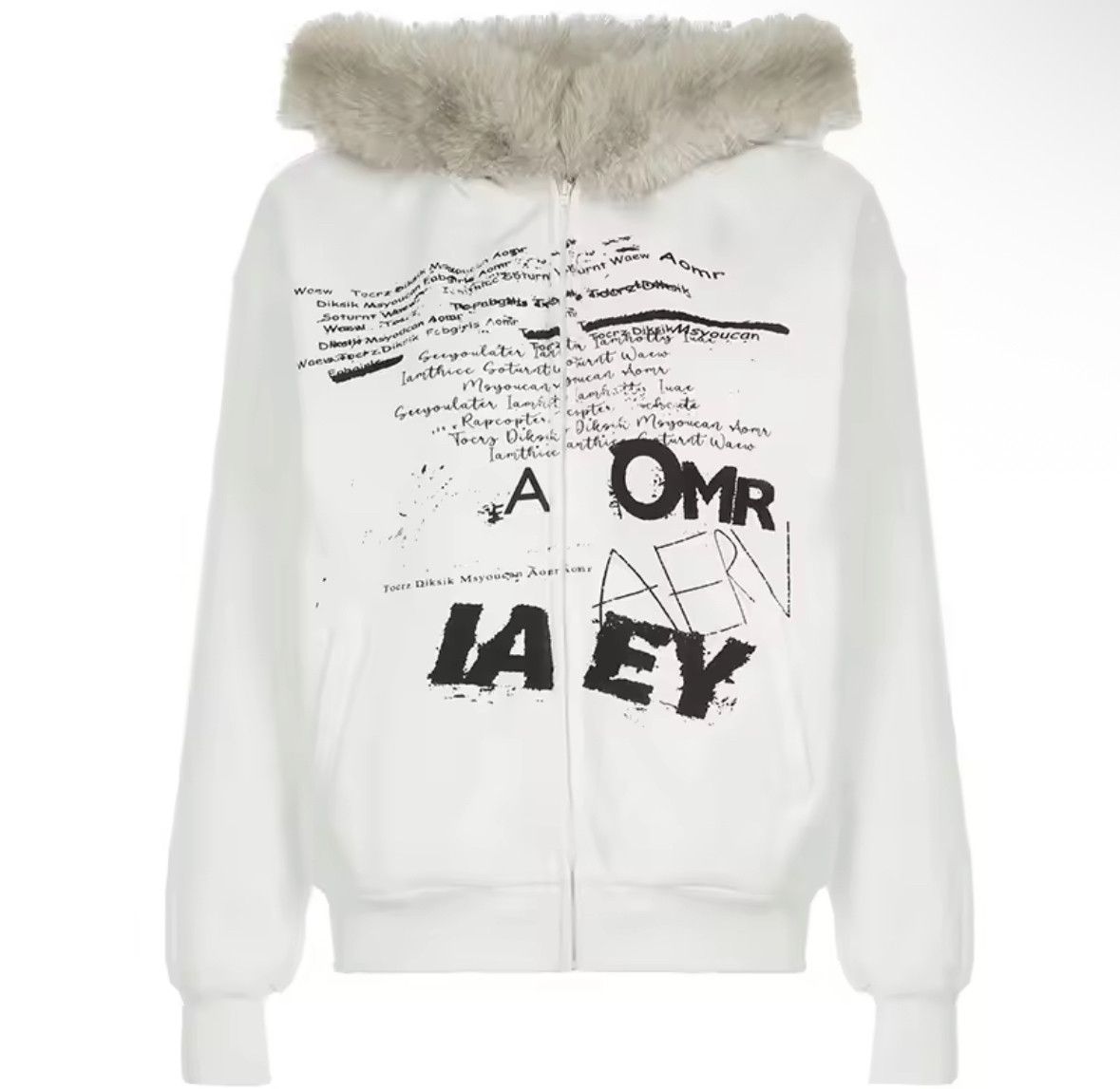 Other Fashion Punk Y2K Hip Hop Retro Letter Zipper Hoodies Size US XL / EU 56 / 4 - 1 Thumbnail