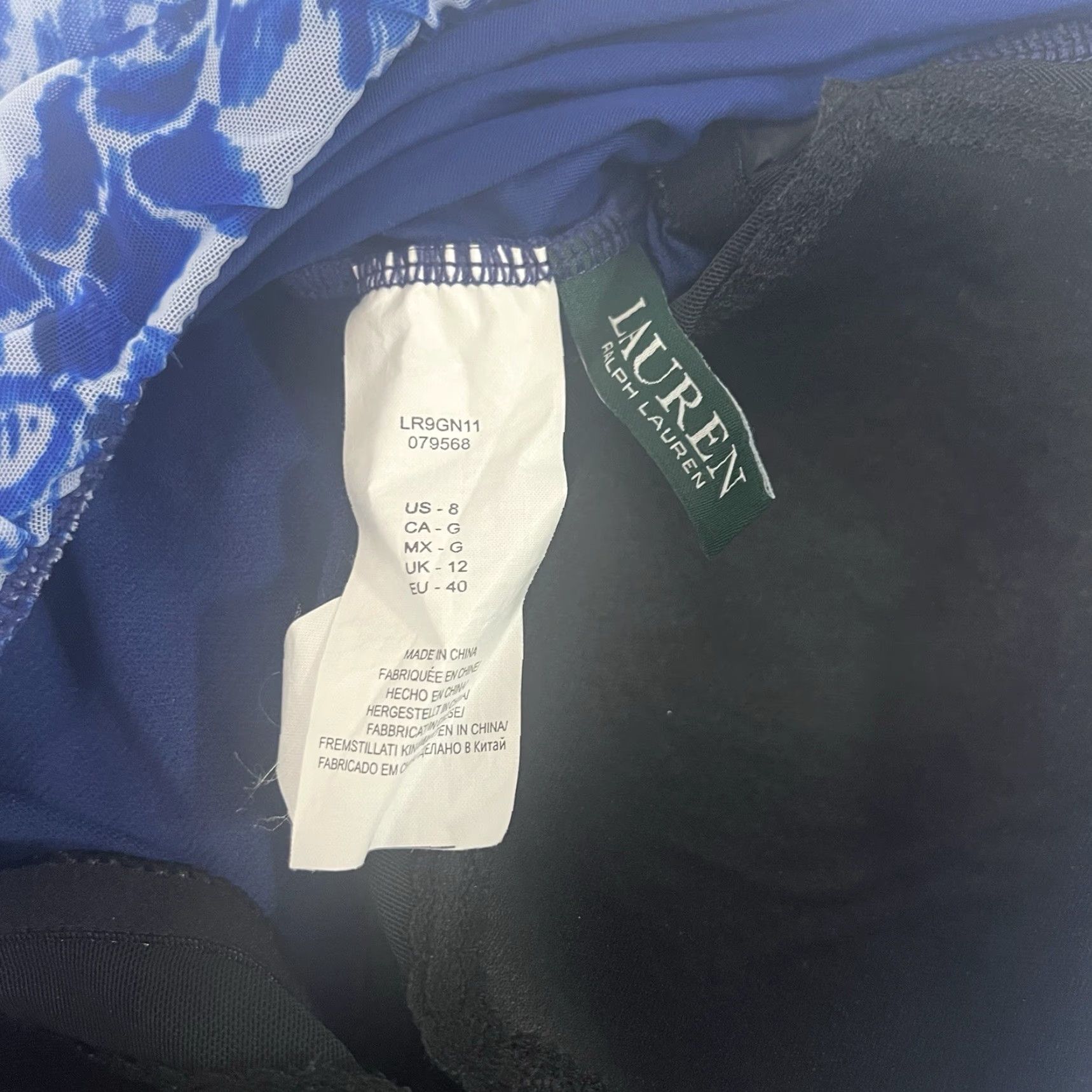 Ralph Lauren Lauren Ralph Lauren Blue Sheer Strapless One Piece Lightly Padded Swimsuit 8 Size ONE SIZE - 7 Thumbnail