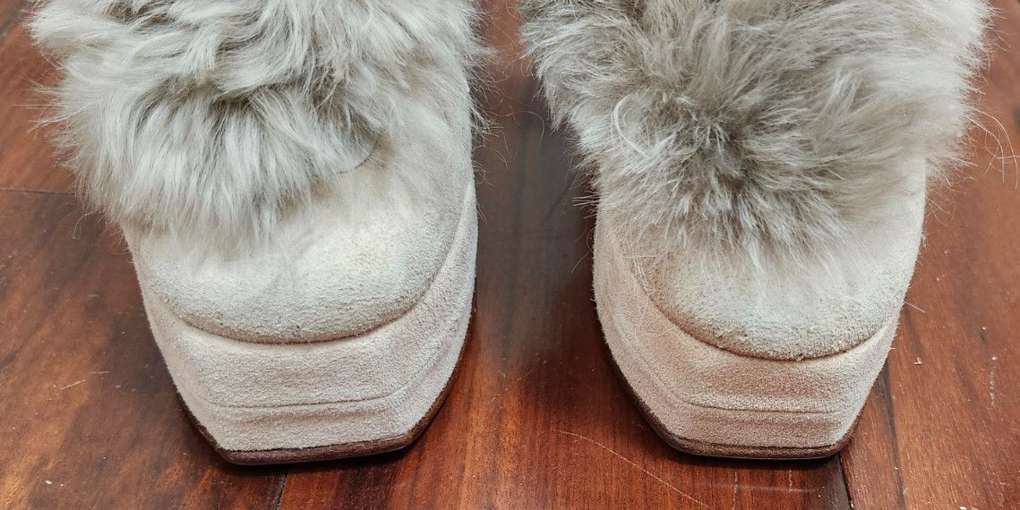 No. 6 No. 6 Victoria Platform Heels Blush Furry Chunky Shoes 8 Size US 8 / IT 38 - 3 Thumbnail