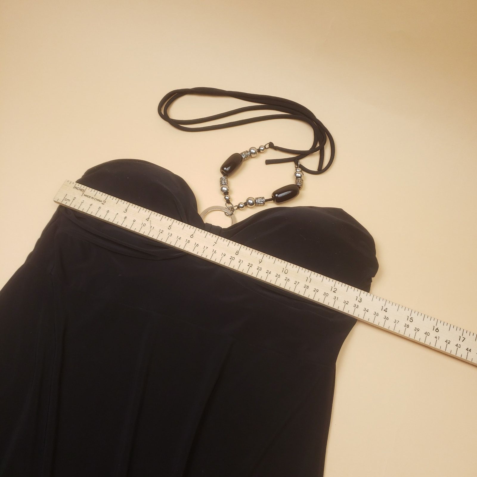 Vintage Vintage Sparkling Stars y2k Black Halter Summer Dress Size L / US 10 / IT 46 - 4 Thumbnail