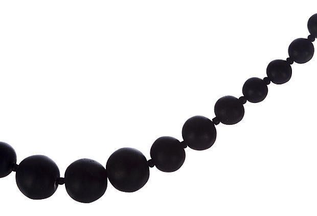 Handmade Victorian Frosted Jet Ball Bead Necklace Size ONE SIZE - 2 Thumbnail