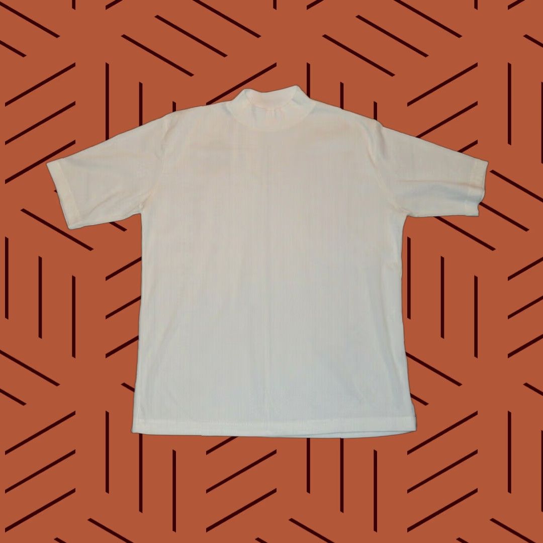 Jantzen VTG JANTZEN 100 Solid White Mockneck T Shirt Mens M USA Made 1970s Slim Fit Short Sleeve Retro Modern Hipster 70s White Size US M / EU 48-50 / 2 - 1 Thumbnail