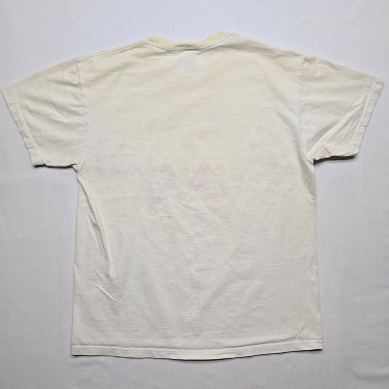 Fruit Of The Loom World's Best Dad Shirt Cream Large Handprint White Tee 2000s Size US L / EU 52-54 / 3 - 5 Thumbnail