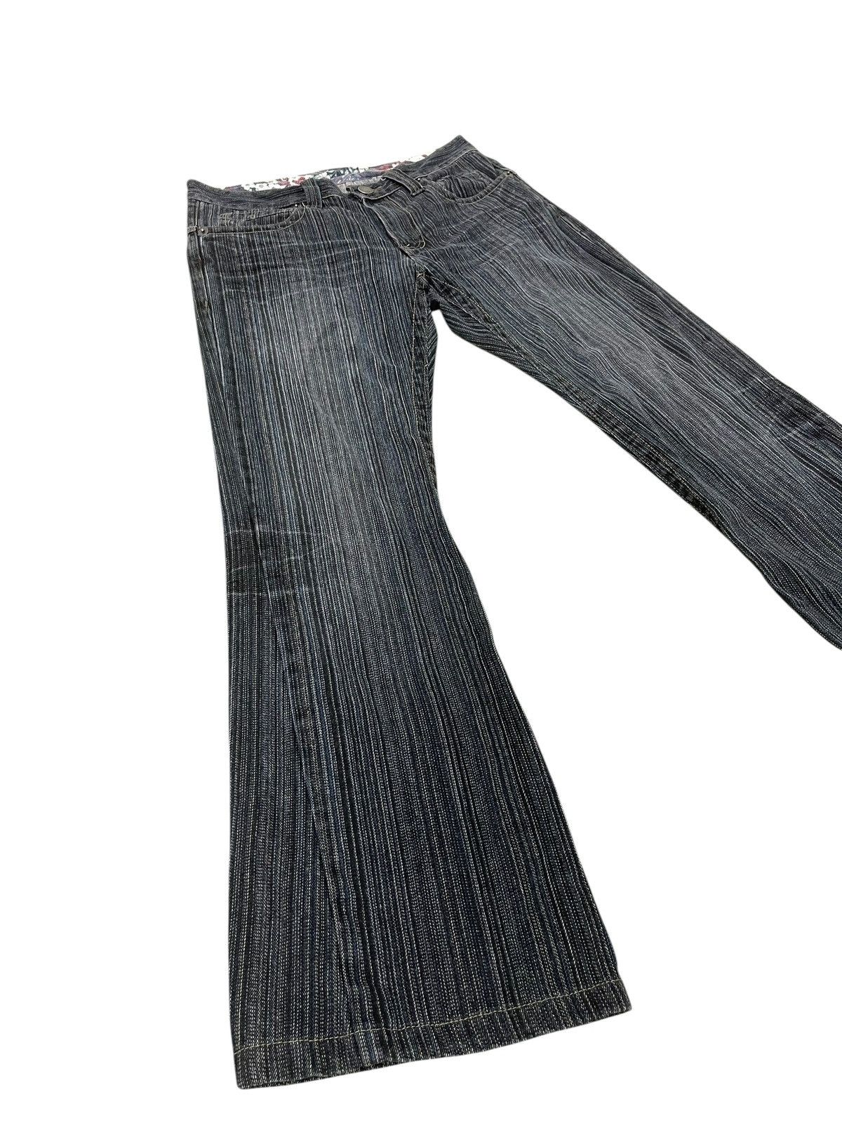 Japanese Brand Flare Jeans Ikka Pinstriped Denim Boot Cut 2🟦2 Size US 31 - 10 Thumbnail