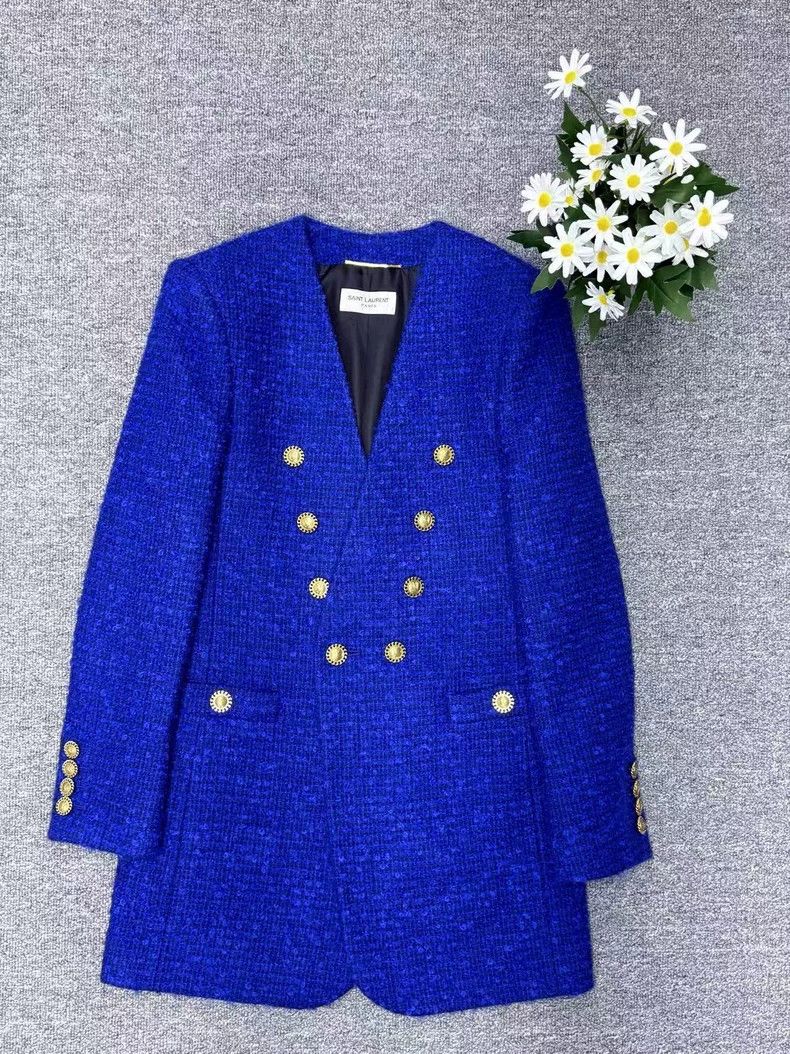 Yves Saint Laurent Saint Laurent Smelly double-breasted blue suit 2502-Nextarr Size XS / US 0-2 / IT 36-38 - 1 Thumbnail