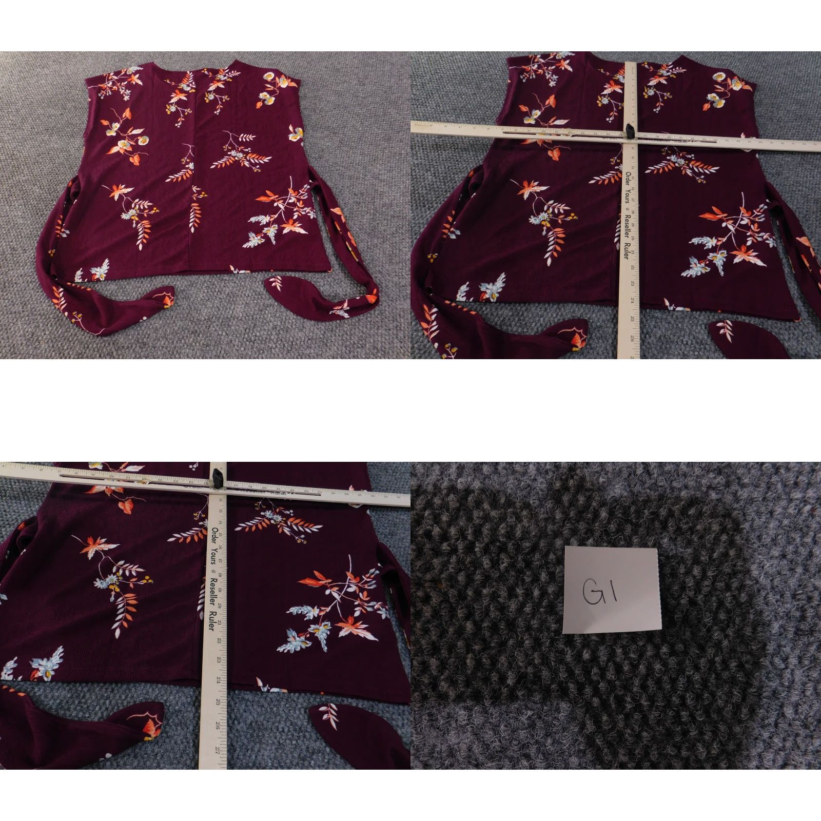Ann Taylor Ann Taylor Factory Shirt Womens Large Purple Floral Sleeveless Side Tie Top Blouse Size L / US 10 / IT 46 - 9 Thumbnail