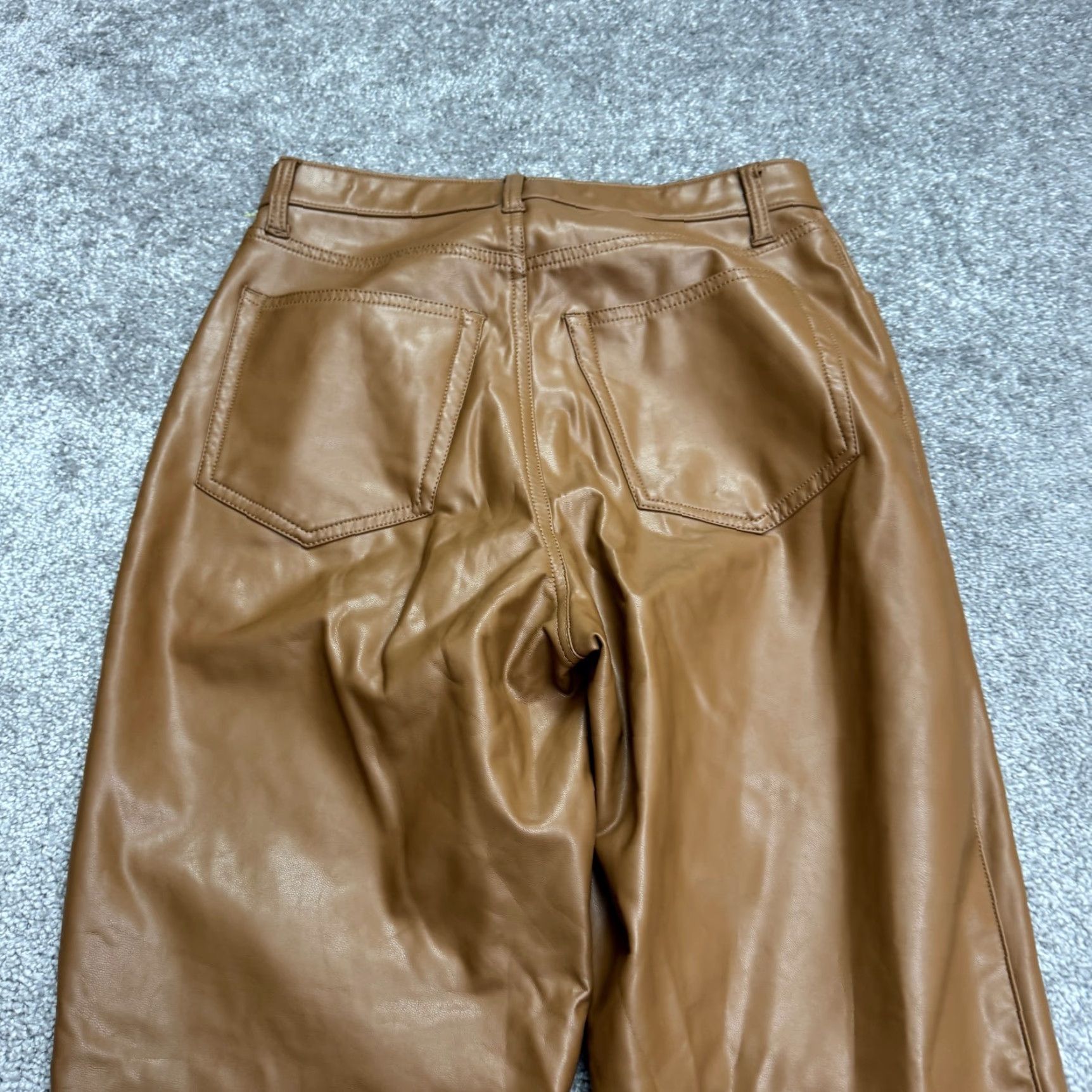 Abercrombie & Fitch Abercrombie & Fitch Pants 90s Straight High Rise Leather 28 Brown Women Size 28" / US 6 / IT 42 - 4 Thumbnail